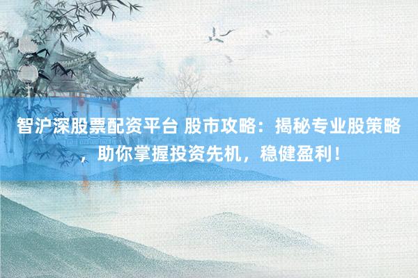 智沪深股票配资平台 股市攻略：揭秘专业股策略，助你掌握投资先机，稳健盈利！