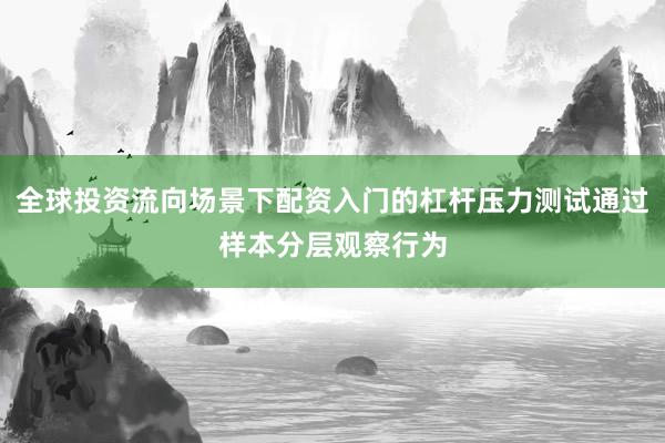 全球投资流向场景下配资入门的杠杆压力测试通过样本分层观察行为
