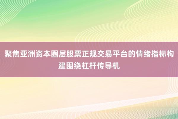 聚焦亚洲资本圈层股票正规交易平台的情绪指标构建围绕杠杆传导机