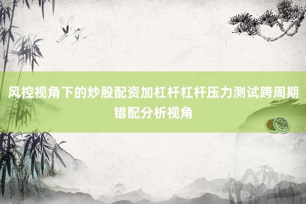 风控视角下的炒股配资加杠杆杠杆压力测试跨周期错配分析视角